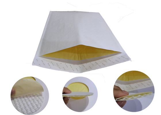 White 2 layer Eco Friendly Padded Mailers With Bubble Shape