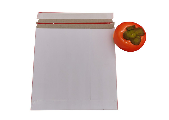 350gsm 24pt Eco Friendly Rigid Mailers White Paperboard With Self Seal