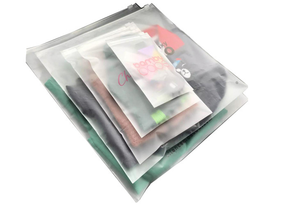 Frosted CPE EVA Custom ziplockk Clothing Bags Biodegradable Reclosable