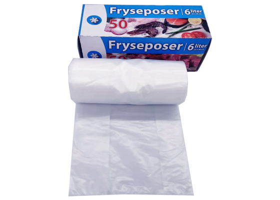 Food Freezer Clear LDPE Recyclable Reusable Bags Flat Bottom Seal