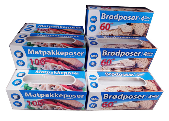 Food Freezer Clear LDPE Recyclable Reusable Bags Flat Bottom Seal