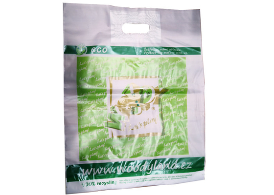 Recyclable Reusable White Reinforced Die Cut Handle Retail Boutique Shopping Bags