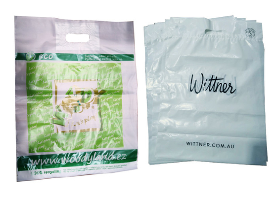 Recyclable Reusable White Reinforced Die Cut Handle Retail Boutique Shopping Bags