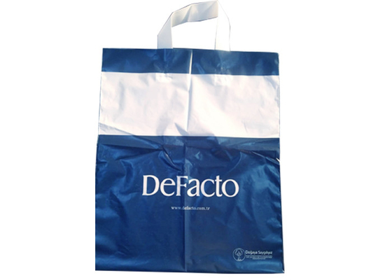 Reusable and Recyclable Customized Logo Soft Loop Handle Merchandise Shopping Bags, Boutique Bags, Grocery Bags