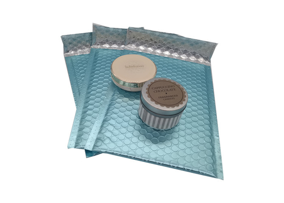 6x9inch Poly Metallic Bubble Wrap Envelopes Ice Blue Color