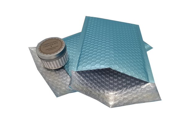 6x9inch Poly Metallic Bubble Wrap Envelopes Ice Blue Color