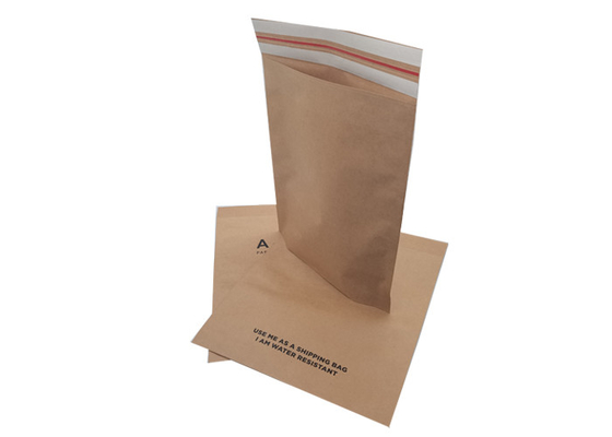 370x450mm Biodegradable Paper Bags 80mm Flap Recycled Kraft Paper Bags