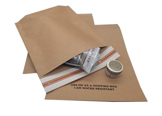 370x450mm Biodegradable Paper Bags 80mm Flap Recycled Kraft Paper Bags
