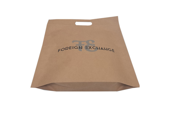 Brown Kraft 12x16 Inch Recycled Paper Bags With Handles Eco Friendly
