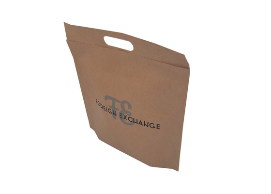 Brown Kraft 12x16 Inch Recycled Paper Bags With Handles Eco Friendly