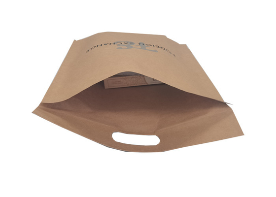 Brown Kraft 12x16 Inch Recycled Paper Bags With Handles Eco Friendly