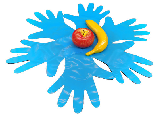 Blue PBAT Plastic Free Packaging Biodegradable Food Prep Gloves