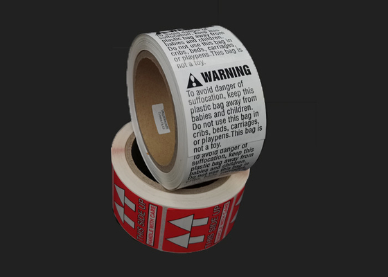 2x2 inch Suffocation Warning Label Matte White Finish With 3" Core