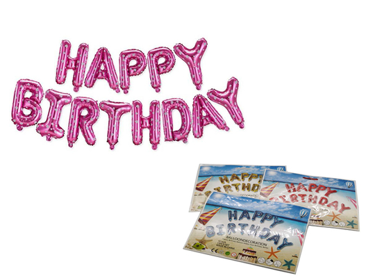 ISO9001 Inflatable Mylar Foil Happy Birthday Balloons Banner