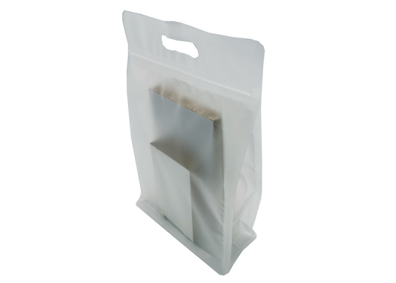 Flat Bottom Opaque Clear Resealable Stand Up Zipper Bag With Handle