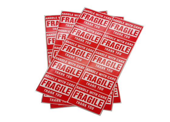 Light Weight Permanent Adhesive Fragile Shipping Stickers 2x3 Inch