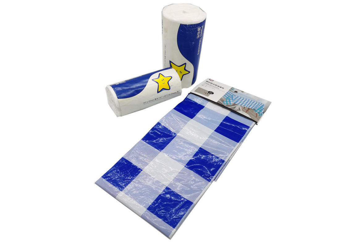 Glory Disposable Poly Table Cloth , White Poly Cotton Tablecloths