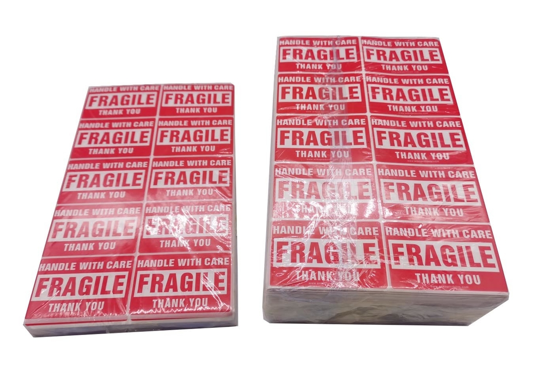 Self Adhesive Mailing Labels , 2 X 3 Inch Fragile Warning Stickers