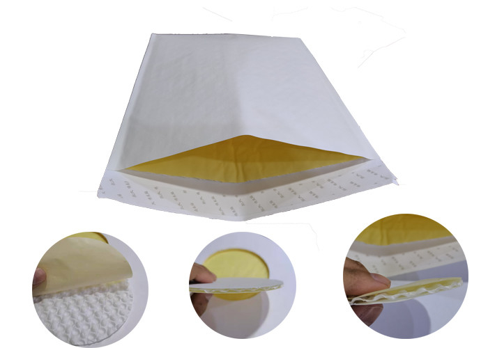 White 2 layer Eco Friendly Padded Mailers With Bubble Shape