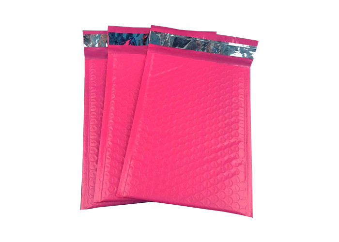 Pink 6x10 Bubble Padded Mailers With Self Adhesive Fold Over Flap