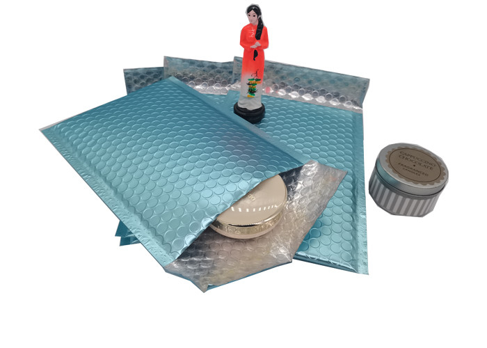6x9inch Poly Metallic Bubble Wrap Envelopes Ice Blue Color