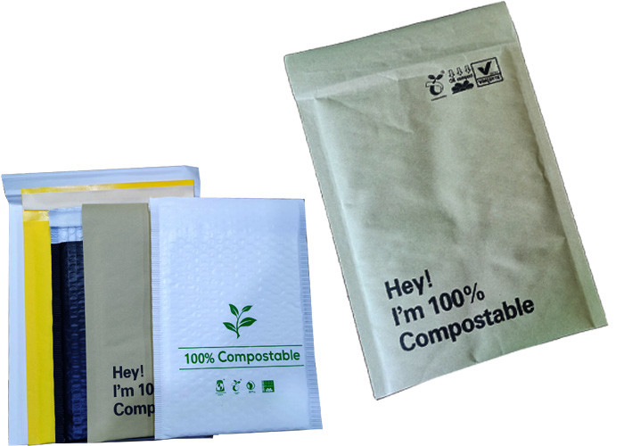 EcoMailer OEM Plastic Free Packaging 100% Biodegradable Kraft Bubble Mailers