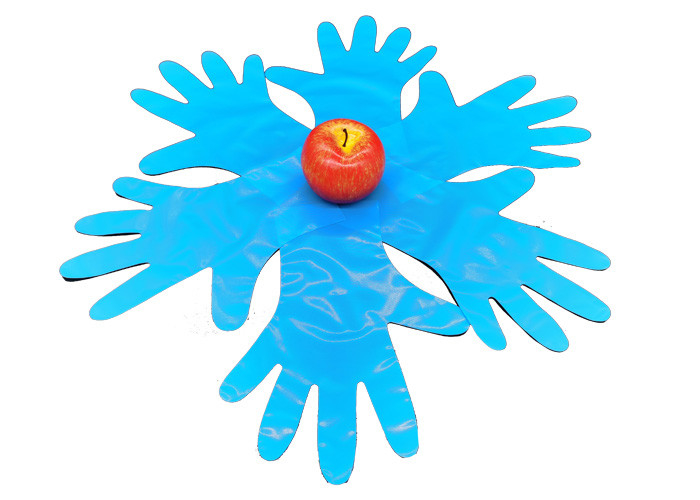 Blue PBAT Plastic Free Packaging Biodegradable Food Prep Gloves