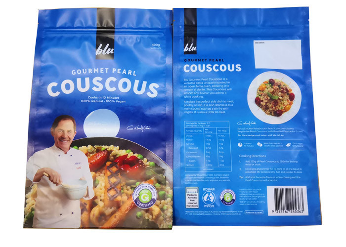 Stand Up BOPP ziplockk Food Storage Bags Holographic Resealable Bags
