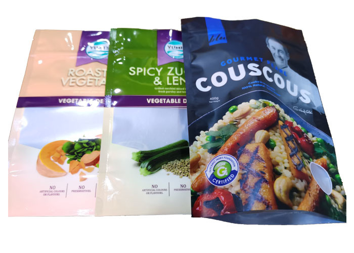 Self Seal 40mm Food Grade Stand Up Pouch With Resealable Zipper Locks