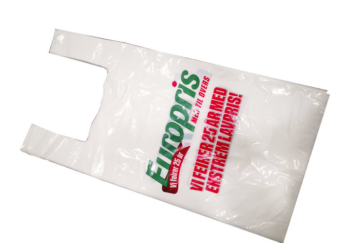 Reusable Heavy Duty Poly LDPE / HDPE T-shirt Vest Carrier Shopping Bags Singlet Grocery Check-out Bags
