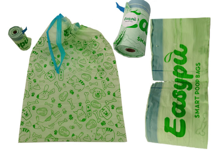 Bags BPI ASTM D6400 Plastic Free Packaging Drawstring For Dog Poop
